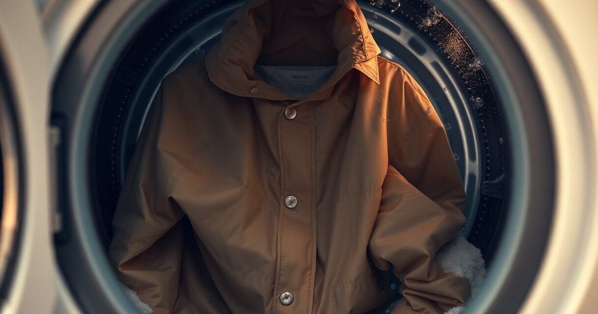 Jak prać płaszcz przeciwdeszczowy, by nie stracił właściwości | Opiszesz, jak prać płaszcz w niskiej temperaturze i z użyciem delikatnych środków, by zachować jego wodoodporność. To proste i ekonomiczne rozwiązanie, które przedłuża żywotność odzieży.
