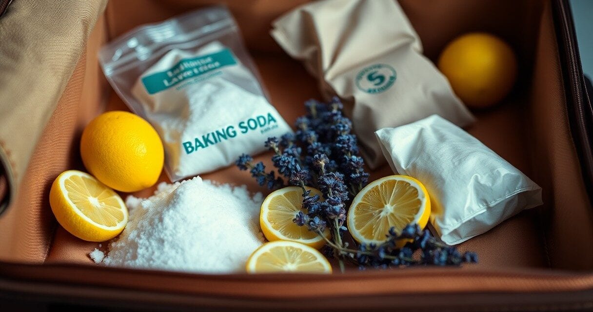 Odświeżanie wnętrza walizki – naturalne sposoby na zapachy i wilgoć | Podpowiesz, jak użyć sody oczyszczonej, lawendy czy cytryny, by pozbyć się nieprzyjemnych zapachów i wilgoci z wnętrza walizki. To tanie i ekologiczne rozwiązania, które każdy może zast