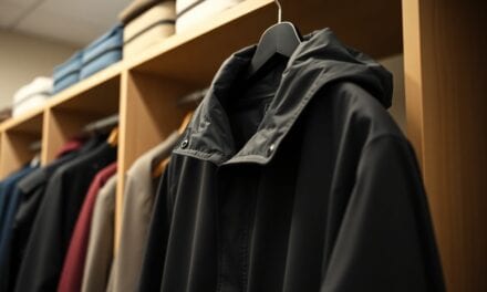 Przechowywanie płaszcza nieprzemakalnego – jak uniknąć zagnieceń i utraty kształtu | Wyjaśnisz, dlaczego warto wieszać płaszcz na szerokim wieszaku i unikać składania go na długo. Dzięki temu zachowa swój kształt i właściwości, a przechowywanie nie generu