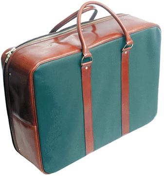 Walizka ze skóry i płótna