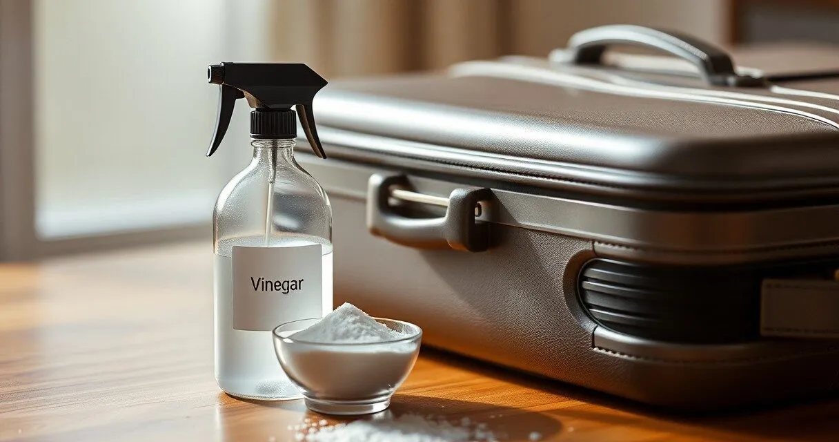 Ekologiczne środki do czyszczenia walizek | Przedstawisz domowe mikstury, takie jak woda z octem czy soda oczyszczona, które skutecznie czyszczą walizki i są bezpieczne dla środowiska. To tanie i łatwo dostępne rozwiązania.