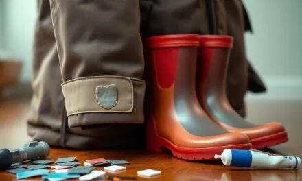 Jak naprawić drobne uszkodzenia płaszcza i kaloszy | Przedstawisz proste metody naprawy, takie jak użycie łatki czy kleju do gumy. Dzięki nim można szybko i tanio przywrócić funkcjonalność odzieży i obuwia.