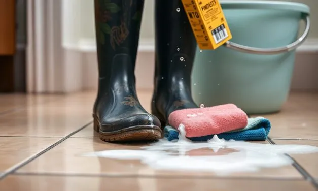 Czyszczenie kaloszy po wyjeździe – jak zrobić to szybko i tanio | Podpowiesz, jak przy użyciu wody i mydła szybko oczyścić kalosze z błota i zabrudzeń. To prosta czynność, którą można wykonać od razu po powrocie do domu.